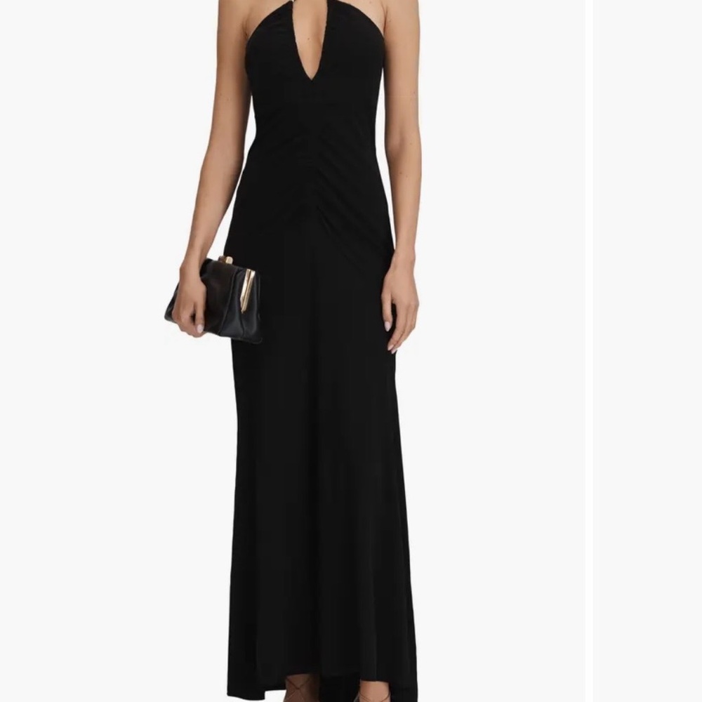 Reiss Black Strapless Maxi Dress